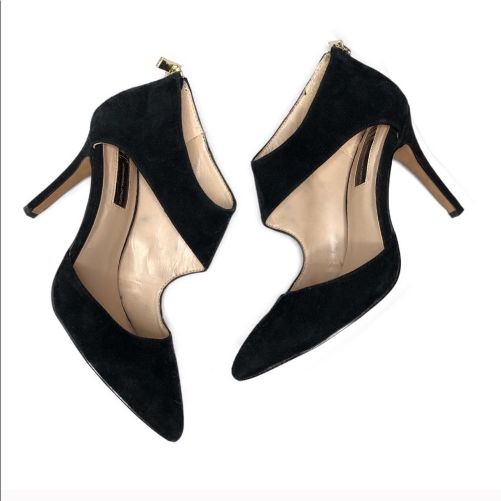 Inc Suede booties heels